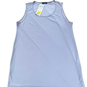 Lace Canada Sleeveless Tank Top NWT L Gray Stretch Layering Minimalist Career